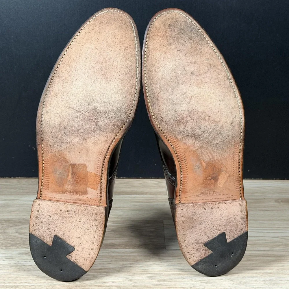 Alden Shoes Mens 11 Brown Derby Shell Cordovan Leather Cap Toe Medallion 2145